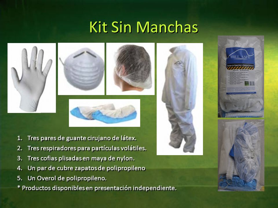 Kit Sin Manchas Tres pares de guante cirujano de látex.