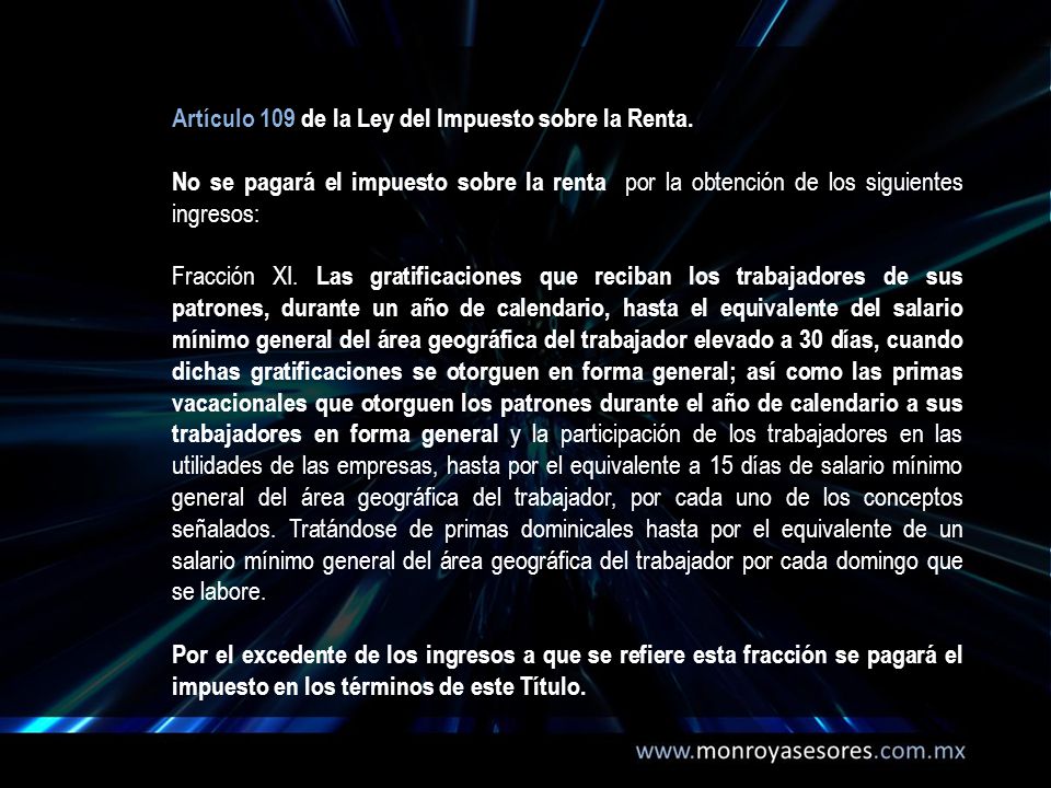 Artículo 109 de la Ley del Impuesto sobre la Renta.