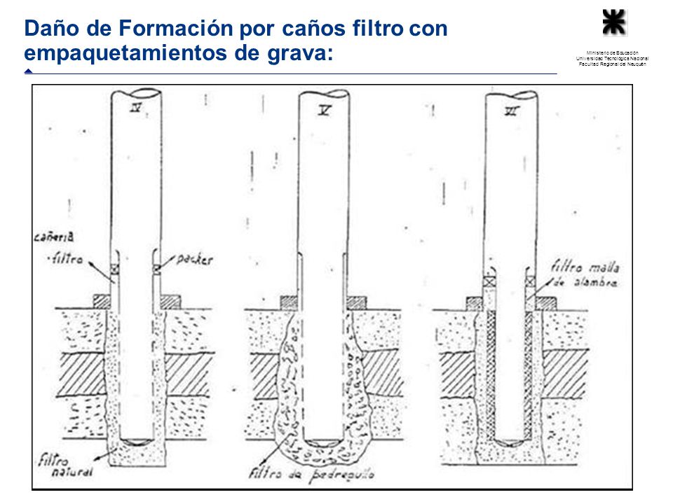 Daño de Formación por caños filtro con empaquetamientos de grava: