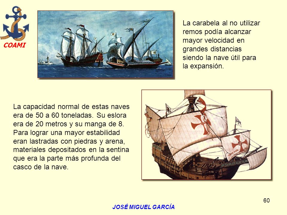 La carabela al no utilizar remos podía alcanzar mayor velocidad en grandes distancias siendo la nave útil para la expansión.