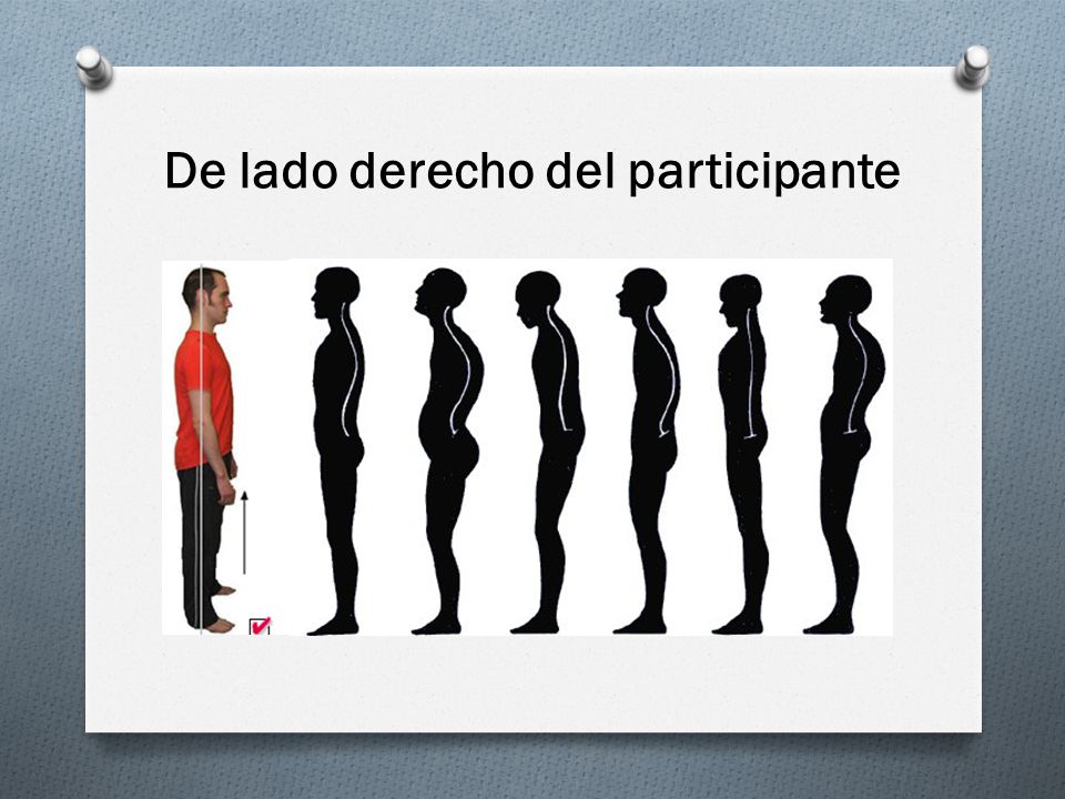 De lado derecho del participante
