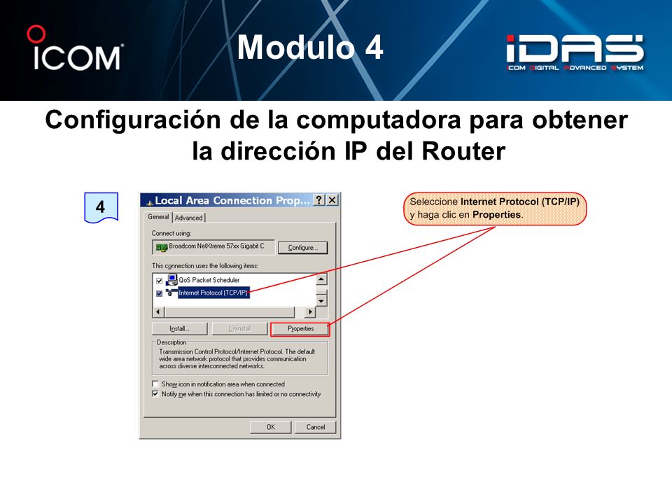 Modulo 4 Configuración de la computadora para obtener la dirección IP del Router
