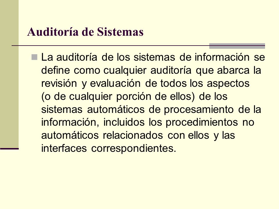 Auditoría de Sistemas