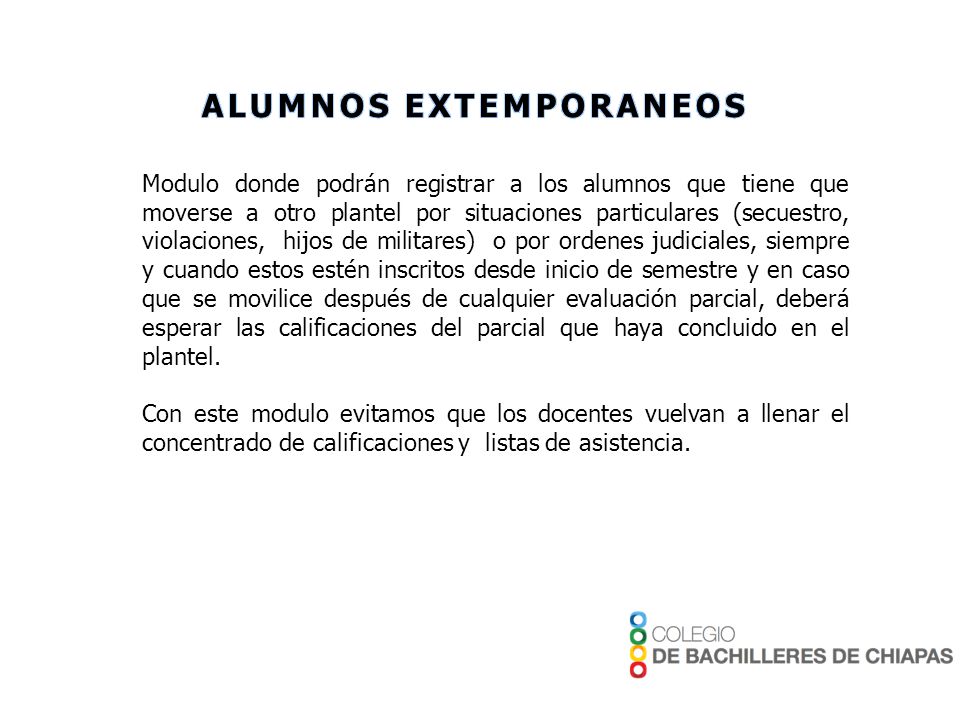 ALUMNOS EXTEMPORANEOS