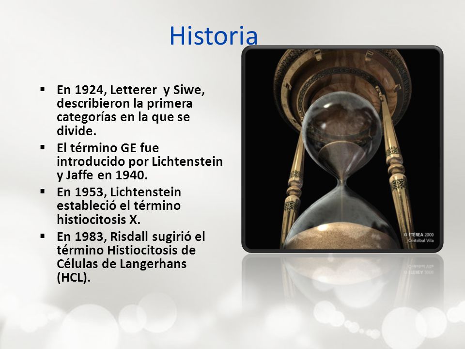 Historia En 1924, Letterer y Siwe, describieron la primera categorías en la que se divide.