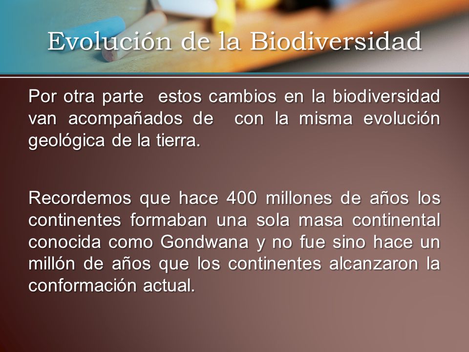 Evolución de la Biodiversidad