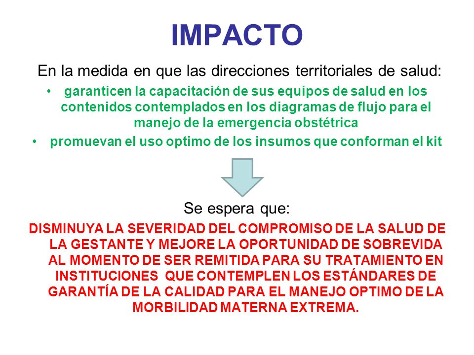 promuevan el uso optimo de los insumos que conforman el kit