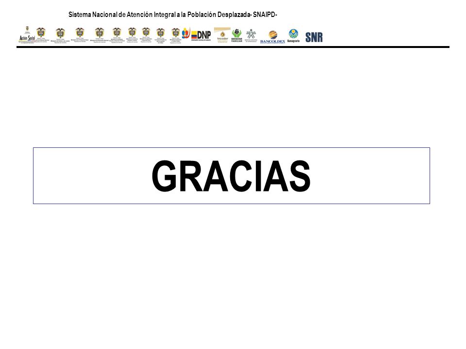 Sistema Nacional de Atención Integral a la Población Desplazada- SNAIPD-