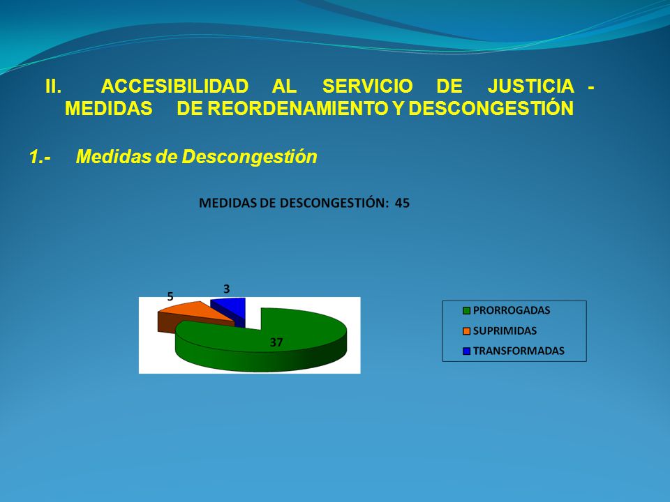 II. ACCESIBILIDAD AL SERVICIO DE JUSTICIA - MEDIDAS DE REORDENAMIENTO Y DESCONGESTIÓN