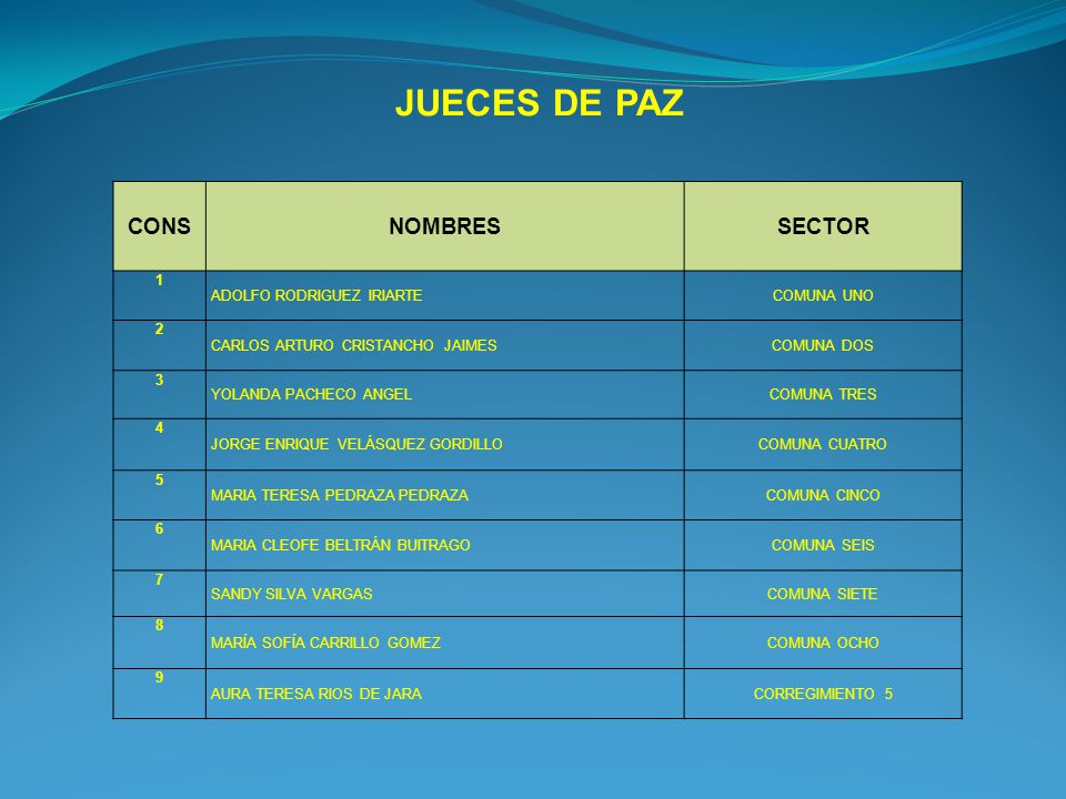 JUECES DE PAZ CONS NOMBRES SECTOR 1 ADOLFO RODRIGUEZ IRIARTE