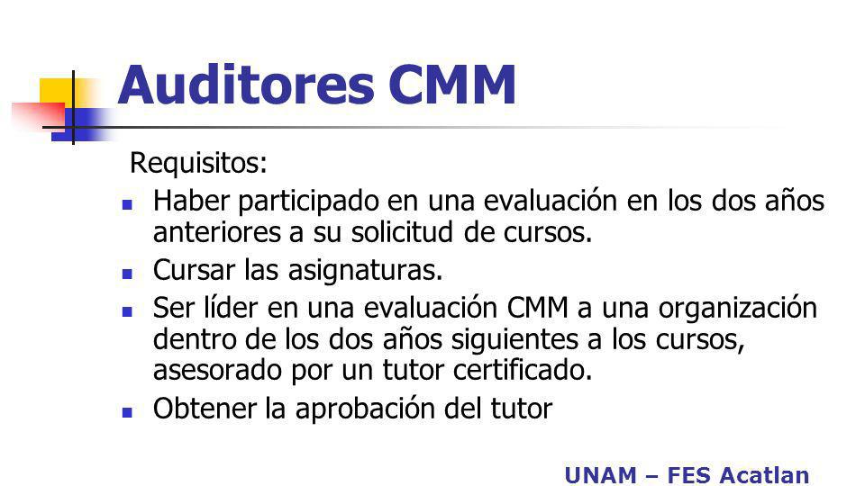 Auditores CMM Requisitos:
