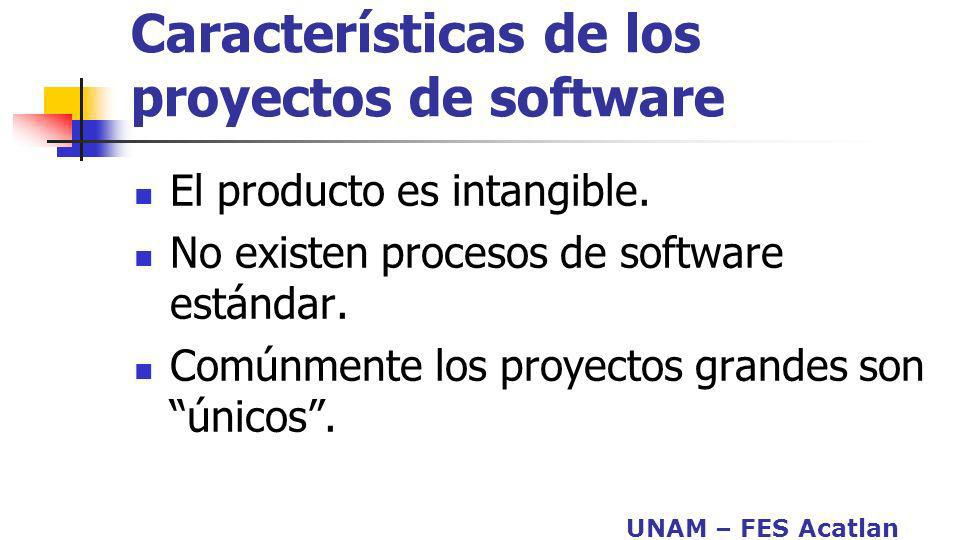 Características de los proyectos de software