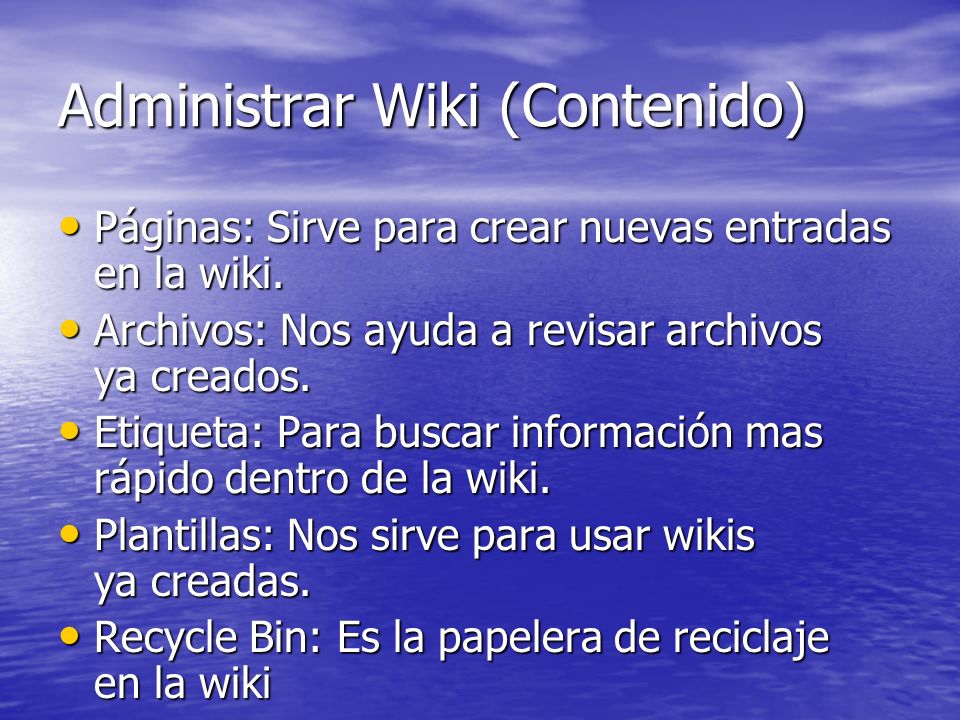 Administrar Wiki (Contenido)