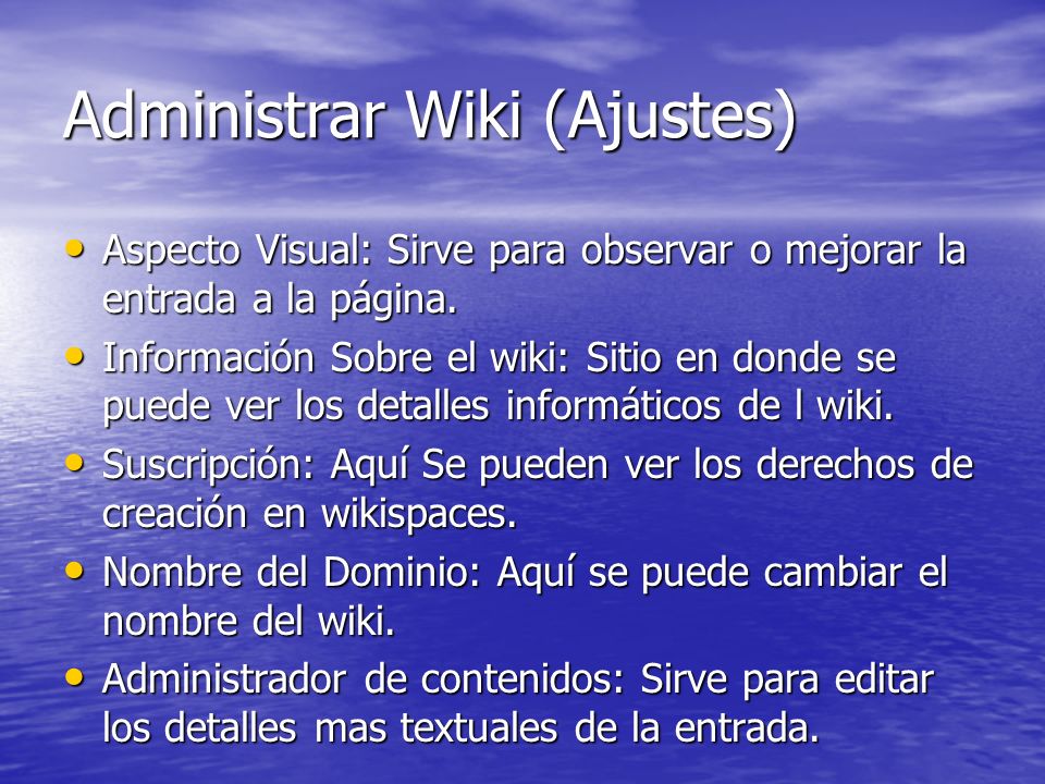 Administrar Wiki (Ajustes)