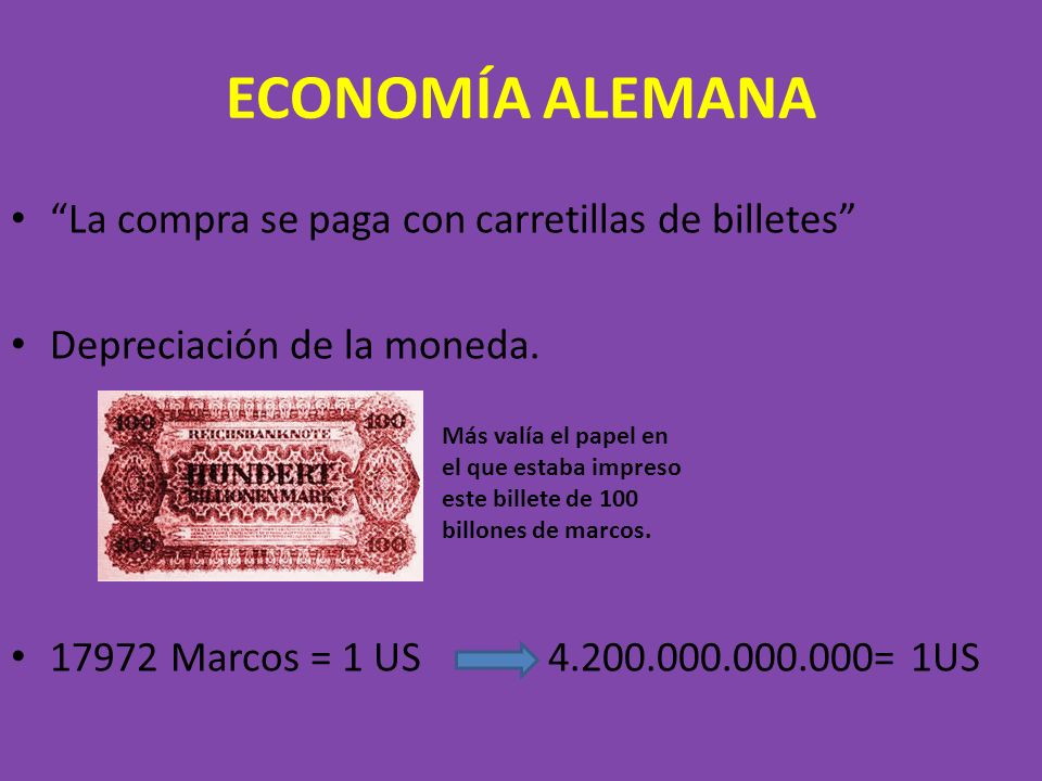 ECONOMÍA ALEMANA La compra se paga con carretillas de billetes