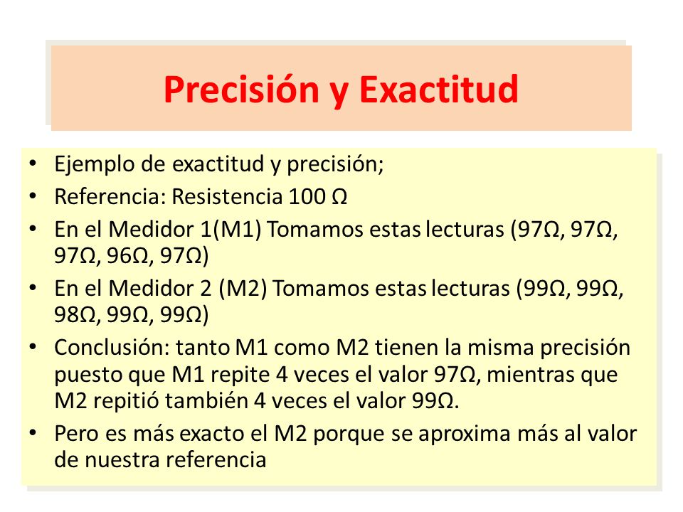 Precisión y Exactitud Ejemplo de exactitud y precisión;