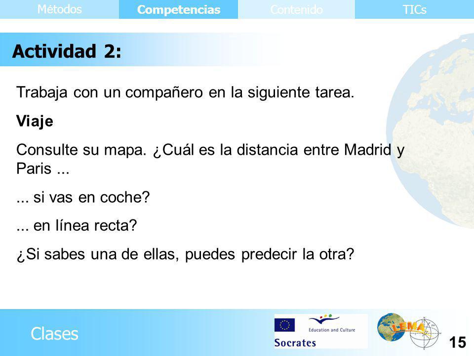 Actividad 2: Trabaja con un compañero en la siguiente tarea. Viaje
