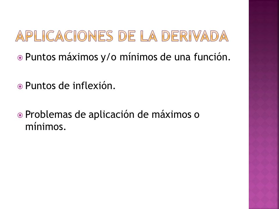 Aplicaciones de la derivada