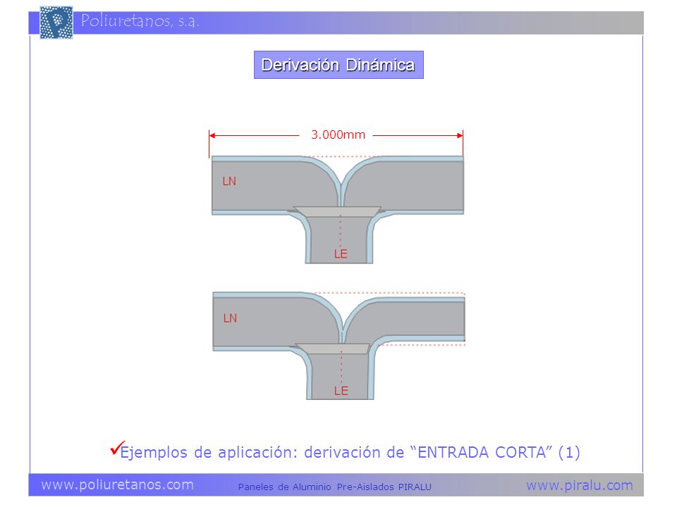 Derivación Dinámica 3.000mm Ejemplos de aplicación: derivación de ENTRADA CORTA (1)
