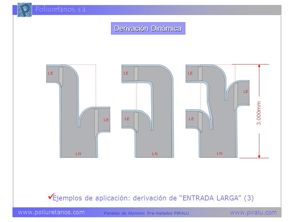 Derivación Dinámica 3.000mm Ejemplos de aplicación: derivación de ENTRADA LARGA (3)