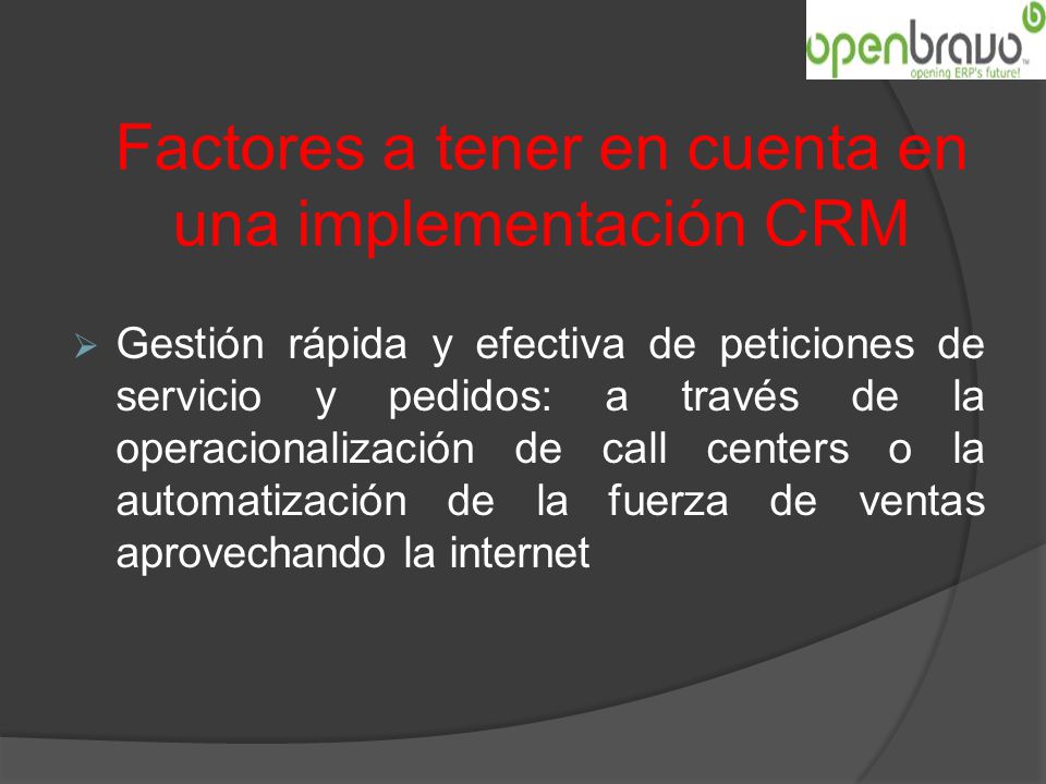 Factores a tener en cuenta en una implementación CRM