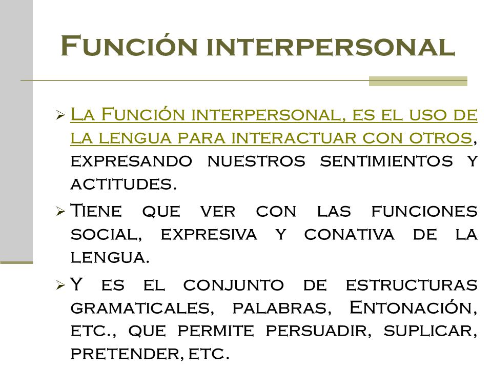 Función interpersonal