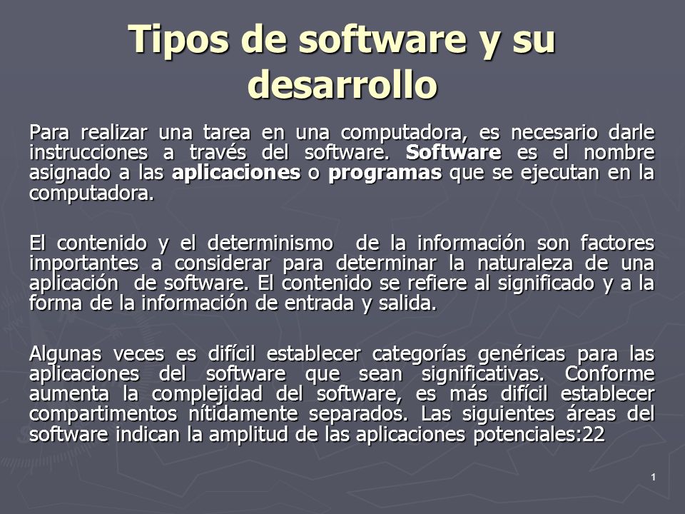 Tipos de software y su desarrollo