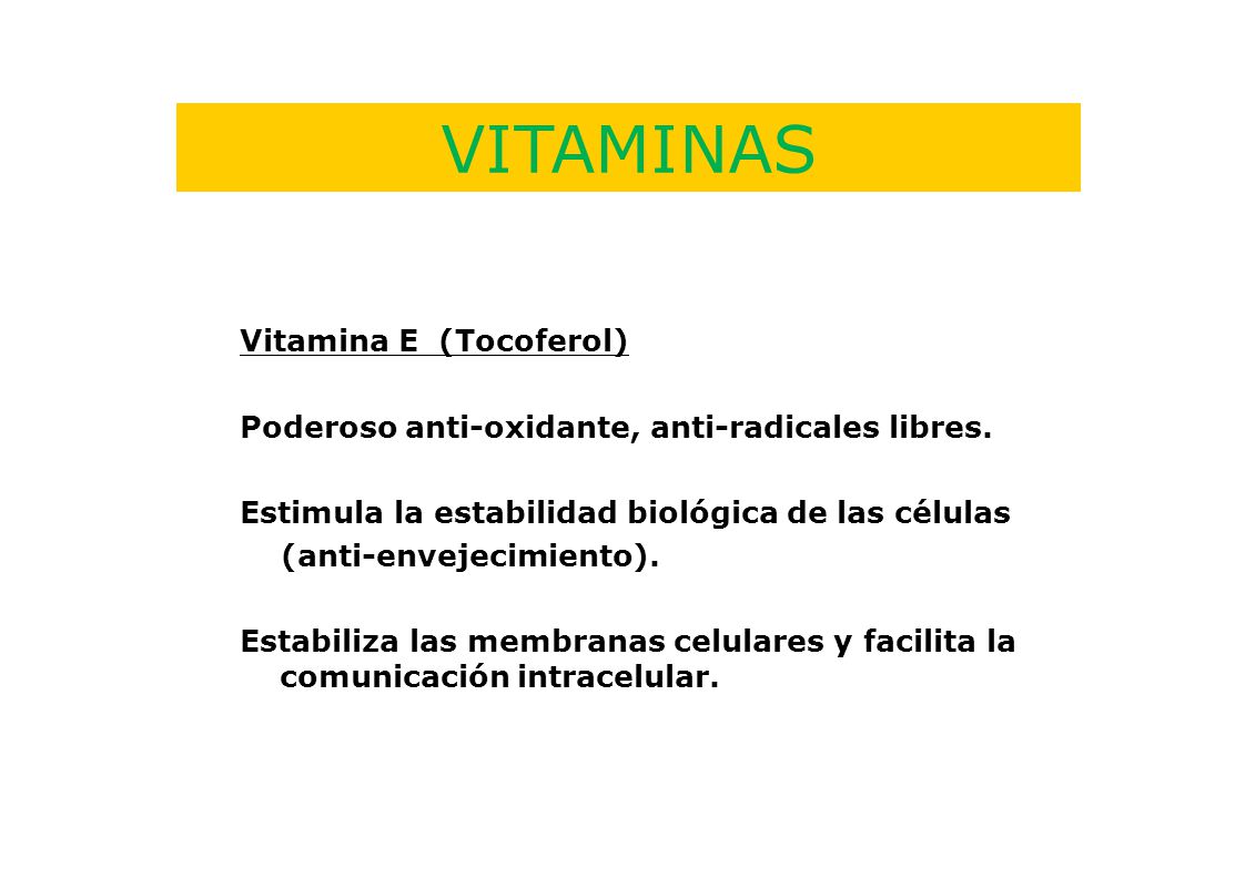 VITAMINAS Vitamina E (Tocoferol)