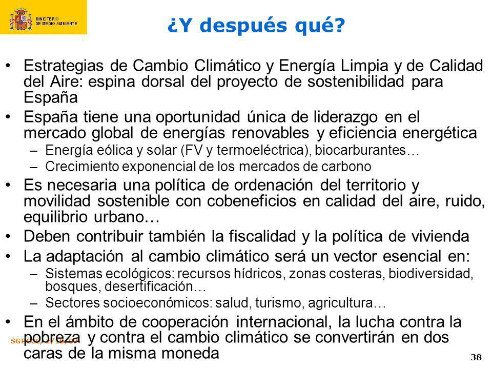 ¿Y después qué Estrategias de Cambio Climático y Energía Limpia y de Calidad del Aire: espina dorsal del proyecto de sostenibilidad para España.