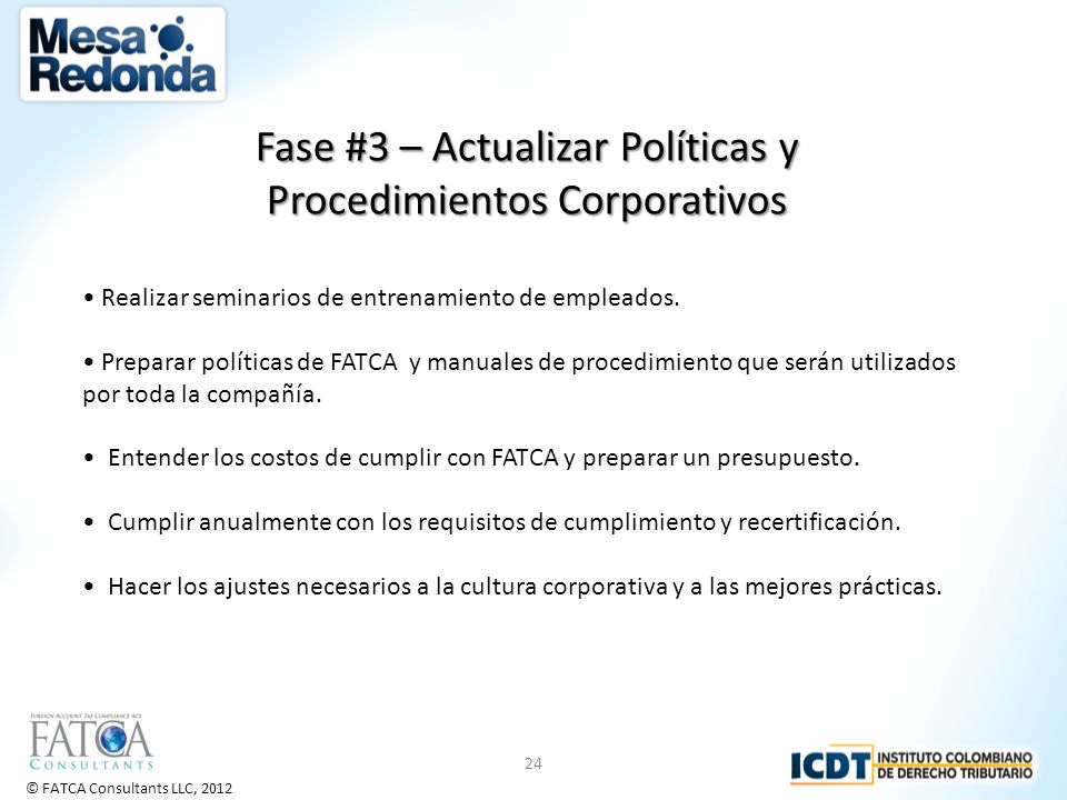 Fase #3 – Actualizar Políticas y Procedimientos Corporativos