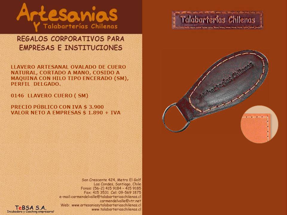 LLAVERO ARTESANAL OVALADO DE CUERO NATURAL, CORTADO A MANO, COSIDO A MAQUINA CON HILO TIPO ENCERADO (SM), PERFIL DELGADO.