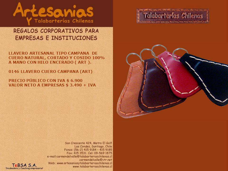 LLAVERO ARTESANAL TIPO CAMPANA DE CUERO NATURAL, CORTADO Y COSIDO 100% A MANO CON HILO ENCERADO ( ART ).