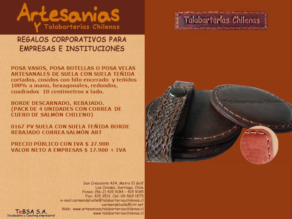 POSA VASOS, POSA BOTELLAS O POSA VELAS ARTESANALES DE SUELA CON SUELA TEÑIDA cortados, cosidos con hilo encerado y teñidos 100% a mano, hexagonales, redondos, cuadrados 10 centímetros x lado.