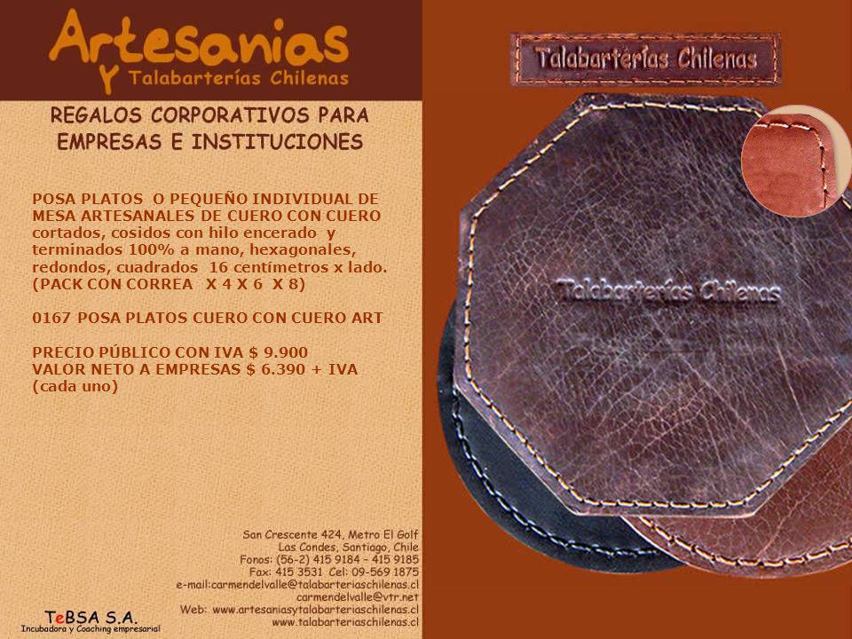 POSA PLATOS O PEQUEÑO INDIVIDUAL DE MESA ARTESANALES DE CUERO CON CUERO cortados, cosidos con hilo encerado y terminados 100% a mano, hexagonales, redondos, cuadrados 16 centímetros x lado.