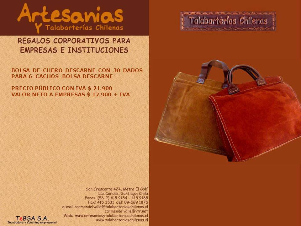 BOLSA DE CUERO DESCARNE CON 30 DADOS PARA 6 CACHOS BOLSA DESCARNE