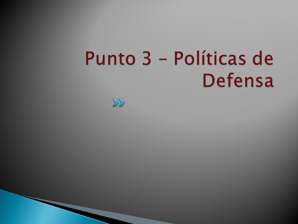Punto 3 – Políticas de Defensa