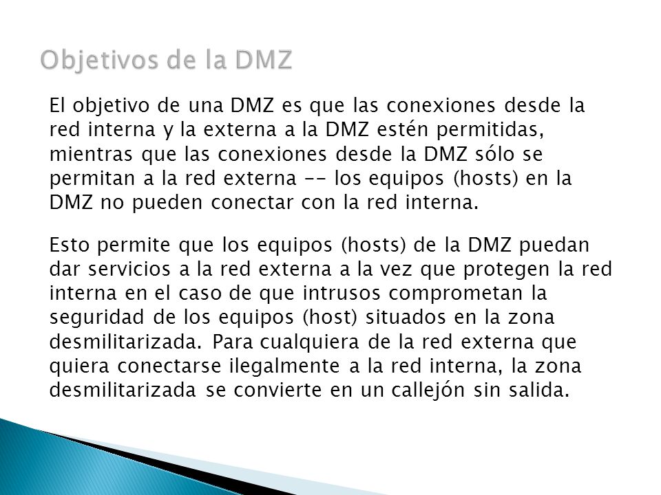 Objetivos de la DMZ