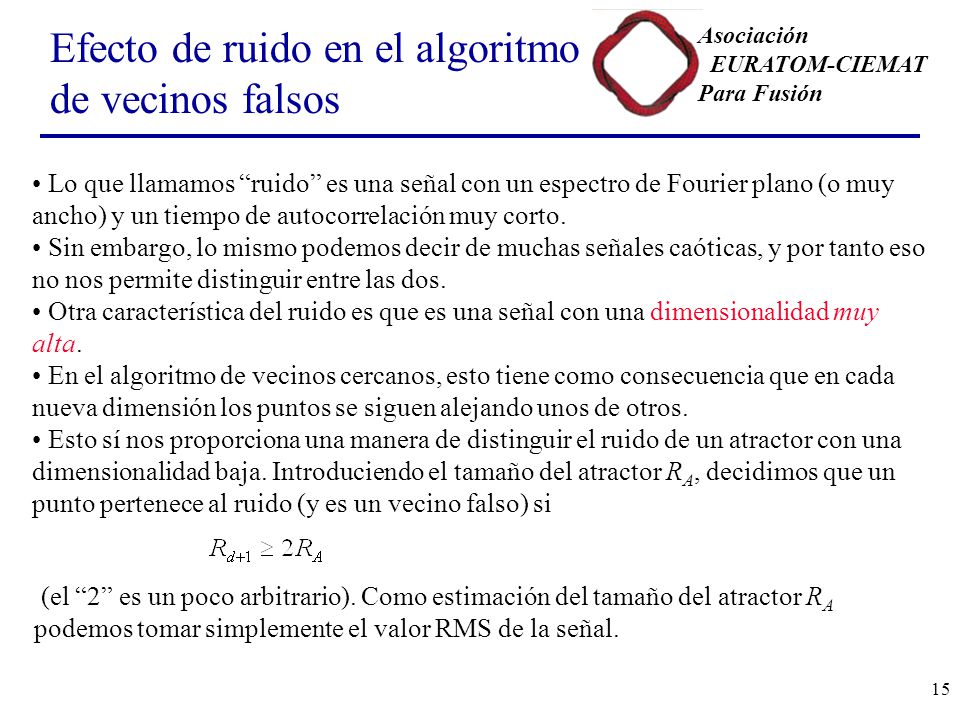 Efecto de ruido en el algoritmo de vecinos falsos