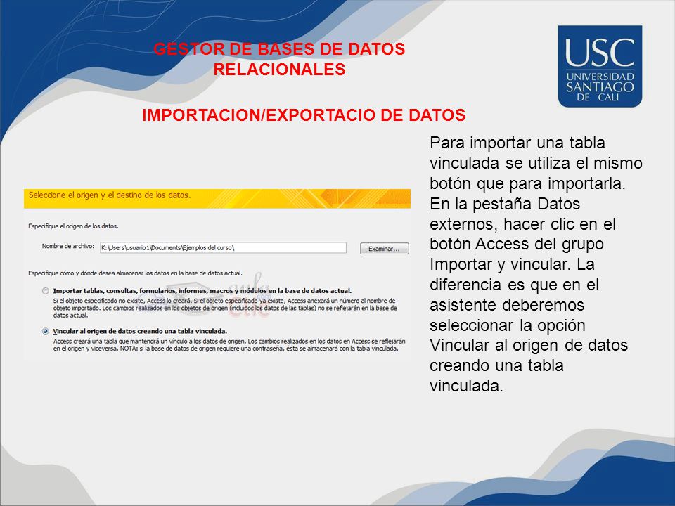 GESTOR DE BASES DE DATOS RELACIONALES IMPORTACION/EXPORTACIO DE DATOS
