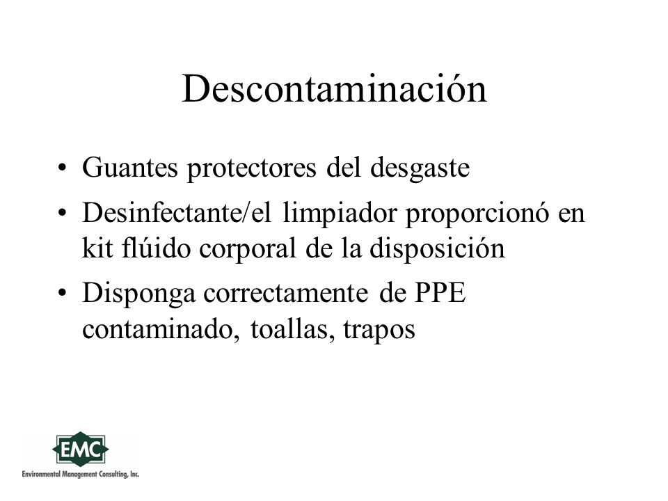 Descontaminación Guantes protectores del desgaste