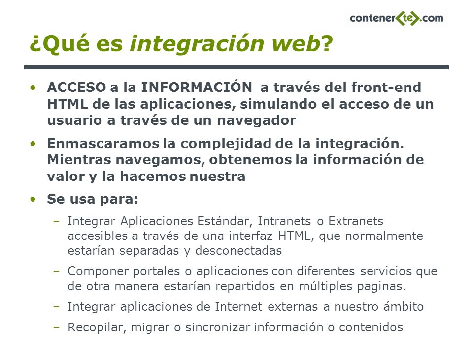 ¿Qué es integración web