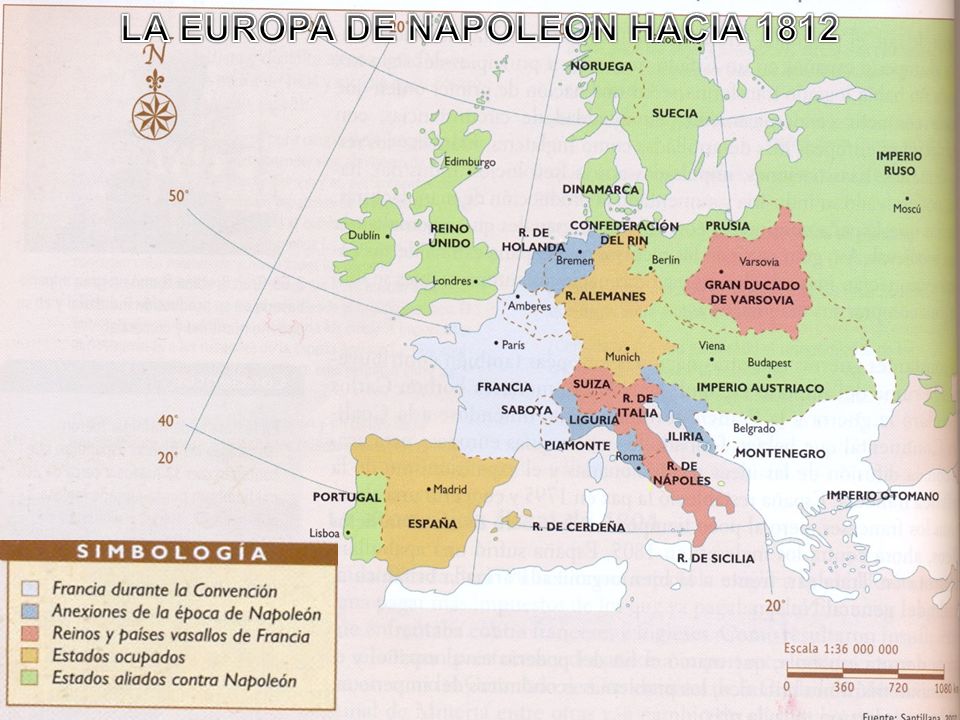 LA EUROPA DE NAPOLEON HACIA 1812