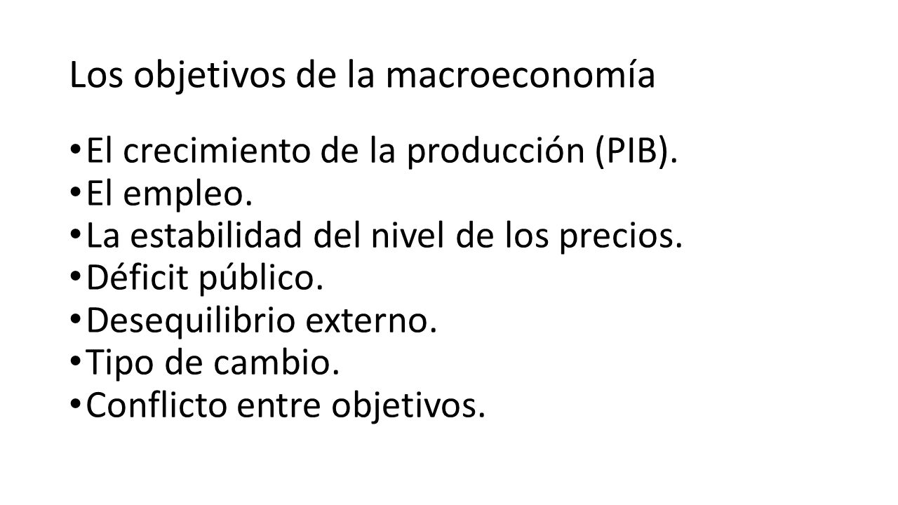 Los objetivos de la macroeconomía