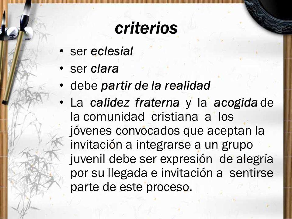 criterios ser eclesial ser clara debe partir de la realidad