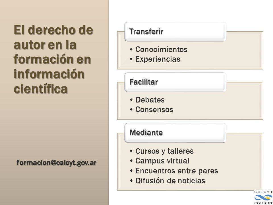 El derecho de autor en la formación en información científica