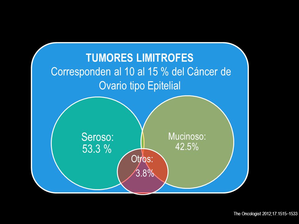 Corresponden al 10 al 15 % del Cáncer de Ovario tipo Epitelial