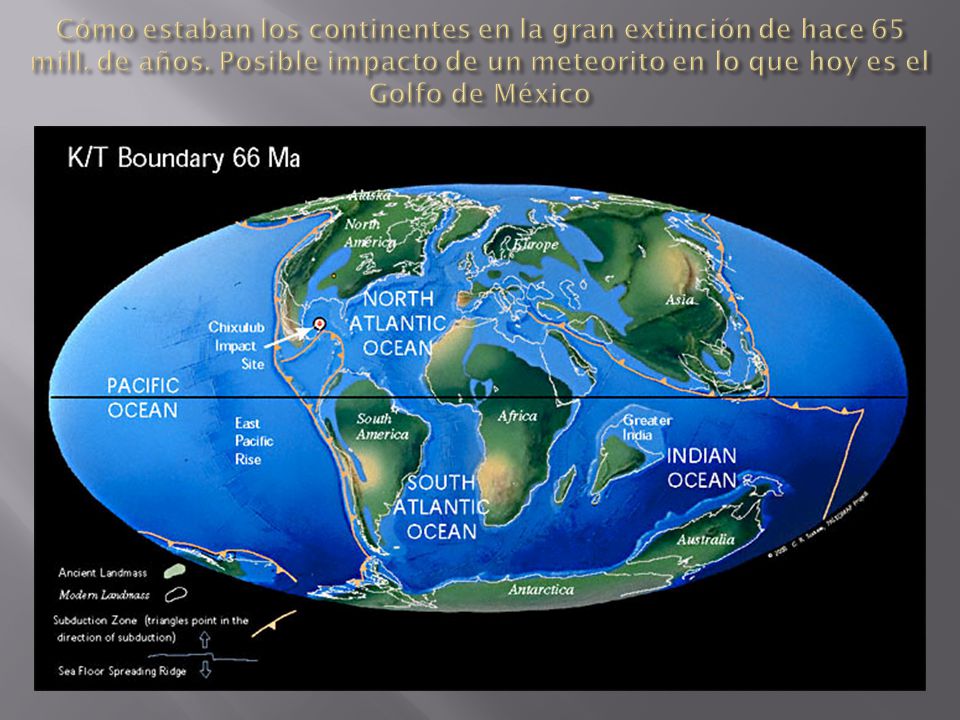 Cómo estaban los continentes en la gran extinción de hace 65 mill