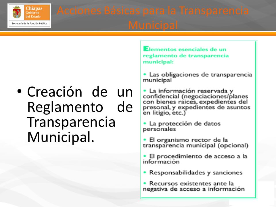 Acciones Básicas para la Transparencia Municipal