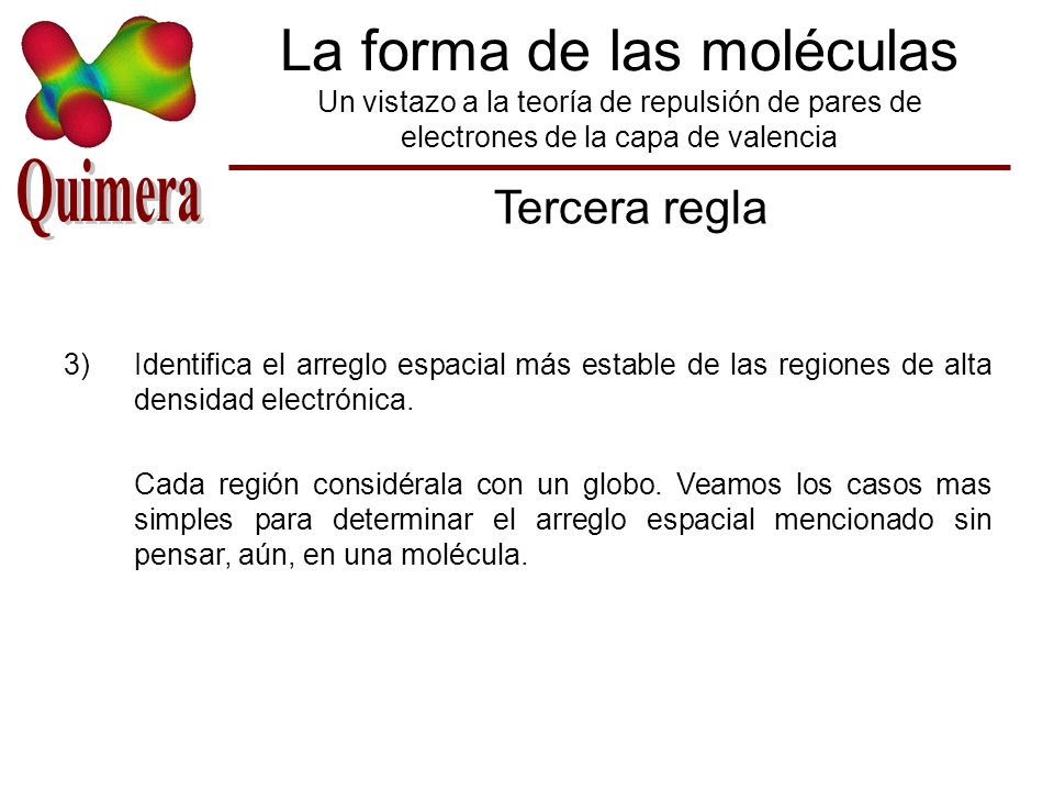 La forma de las moléculas Un vistazo a la teoría de repulsión de pares de electrones de la capa de valencia