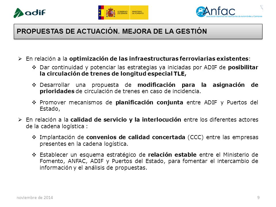 PROPUESTAS DE ACTUACIÓN. MEJORA DE LA GESTIÓN